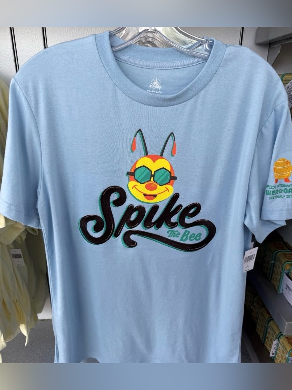 Disney Epcot Flower Garden 2026 Spike The Bee Adult TShirt Blue
